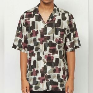 Banks Journal Short Sleeve Cotton/Linen Button Down Shirt Size Men's Small